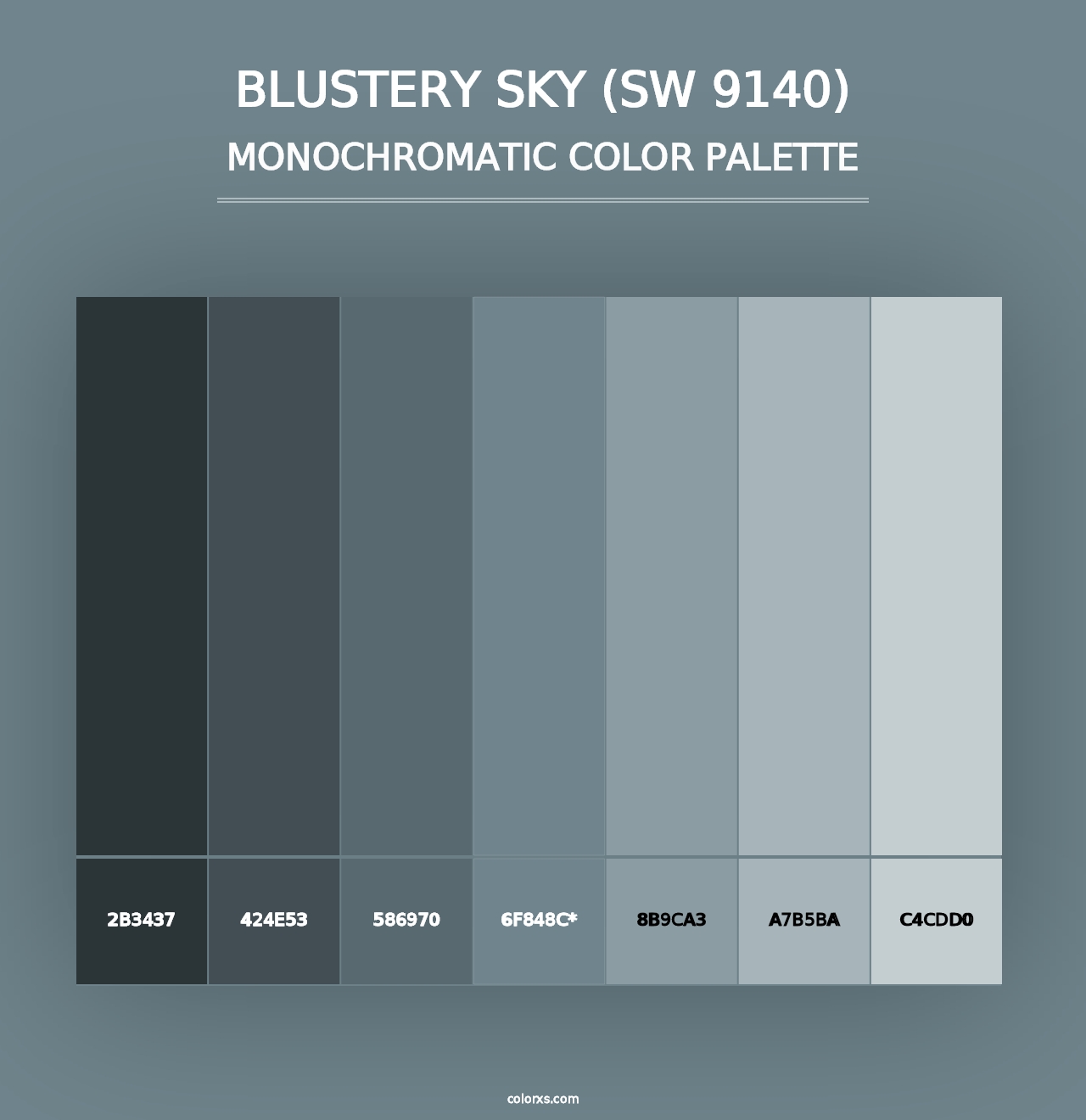 Blustery Sky (SW 9140) - Monochromatic Color Palette