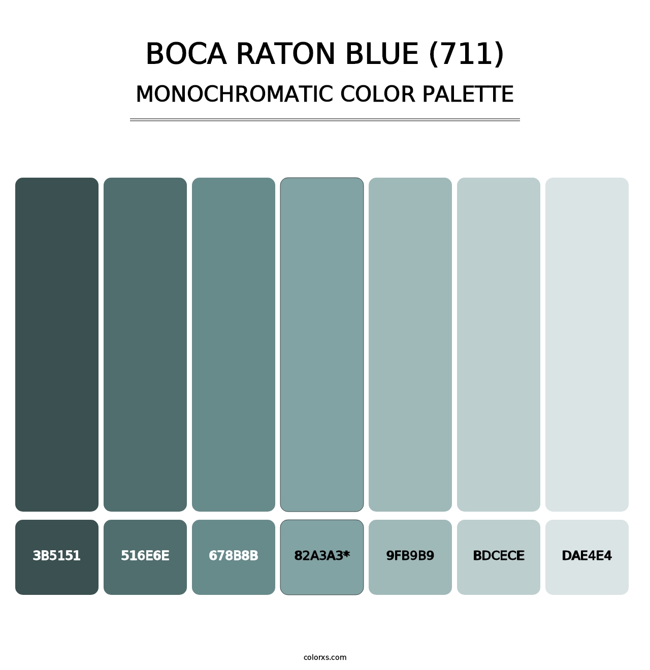 Boca Raton Blue (711) - Monochromatic Color Palette