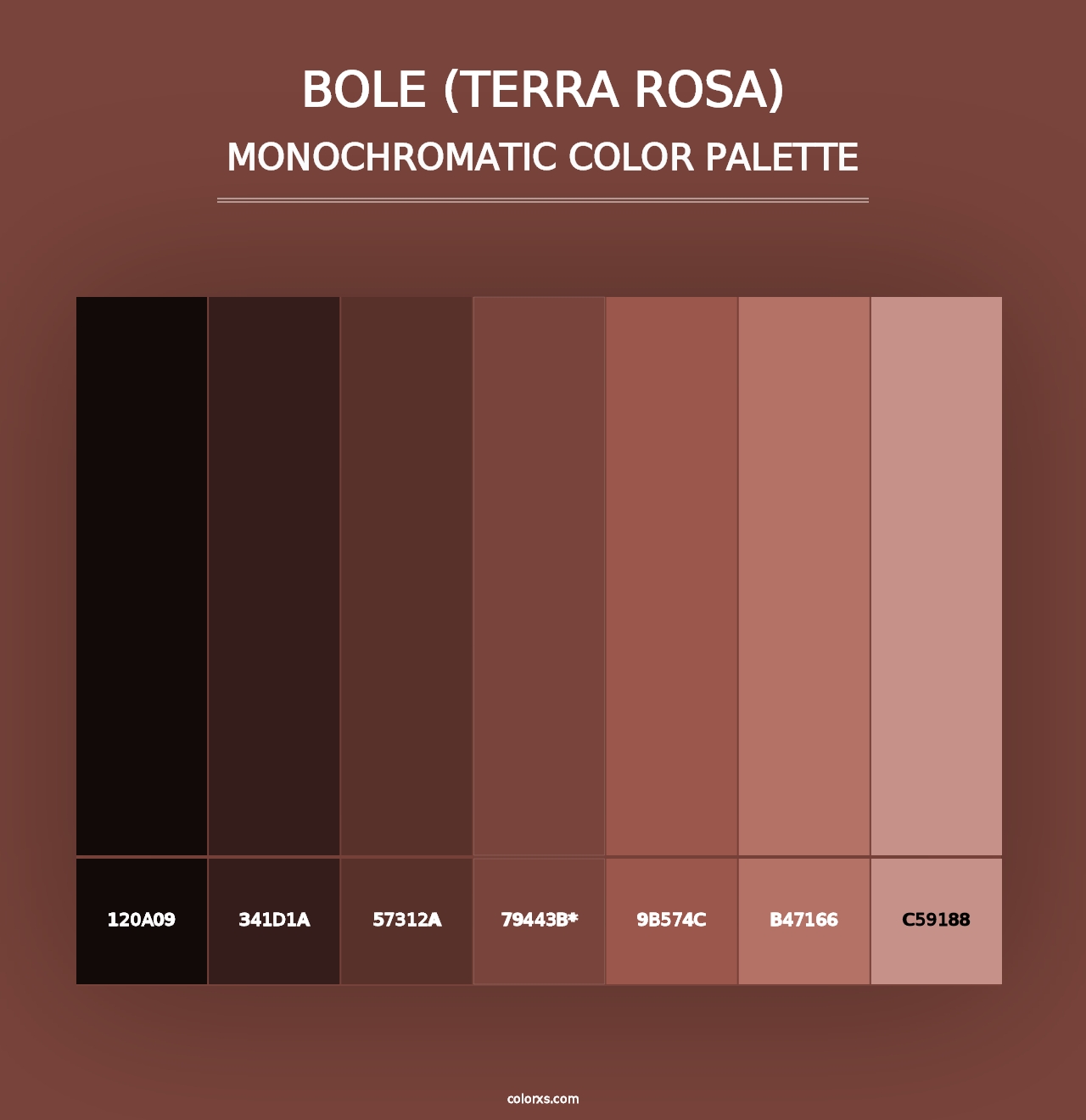 Bole (Terra Rosa) - Monochromatic Color Palette