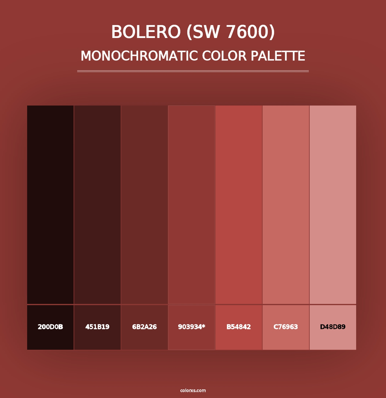 Bolero (SW 7600) - Monochromatic Color Palette