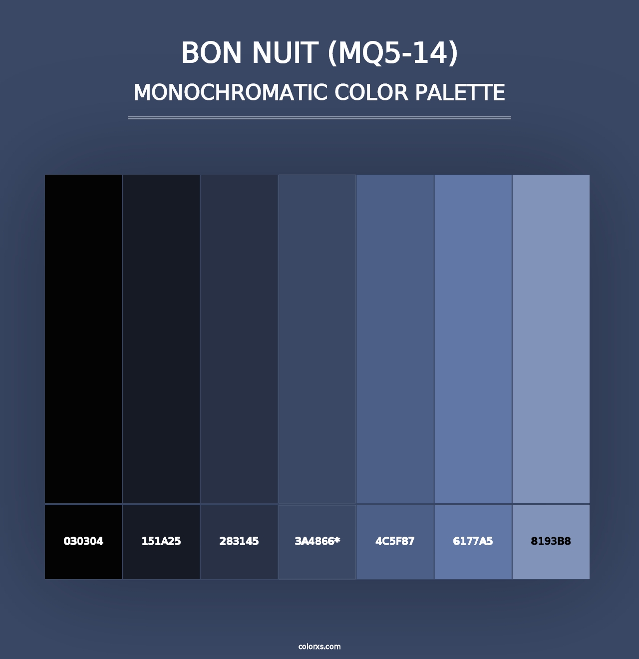 Bon Nuit (MQ5-14) - Monochromatic Color Palette