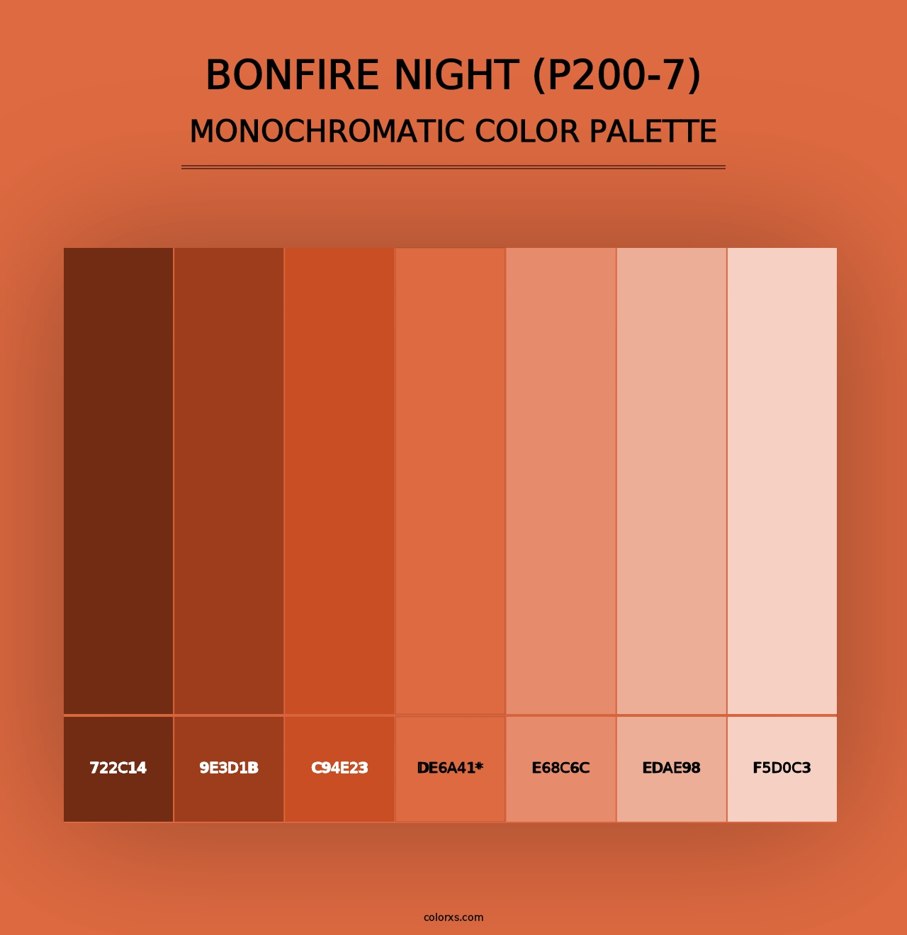 Bonfire Night (P200-7) - Monochromatic Color Palette