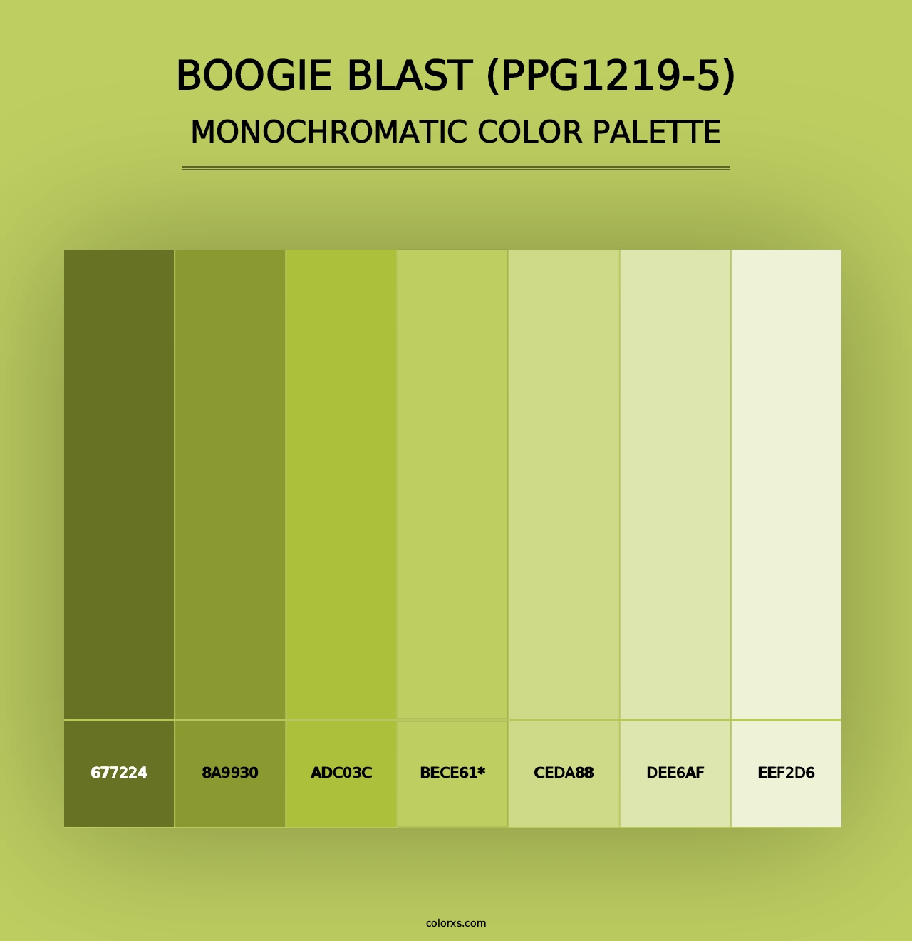 Boogie Blast (PPG1219-5) - Monochromatic Color Palette