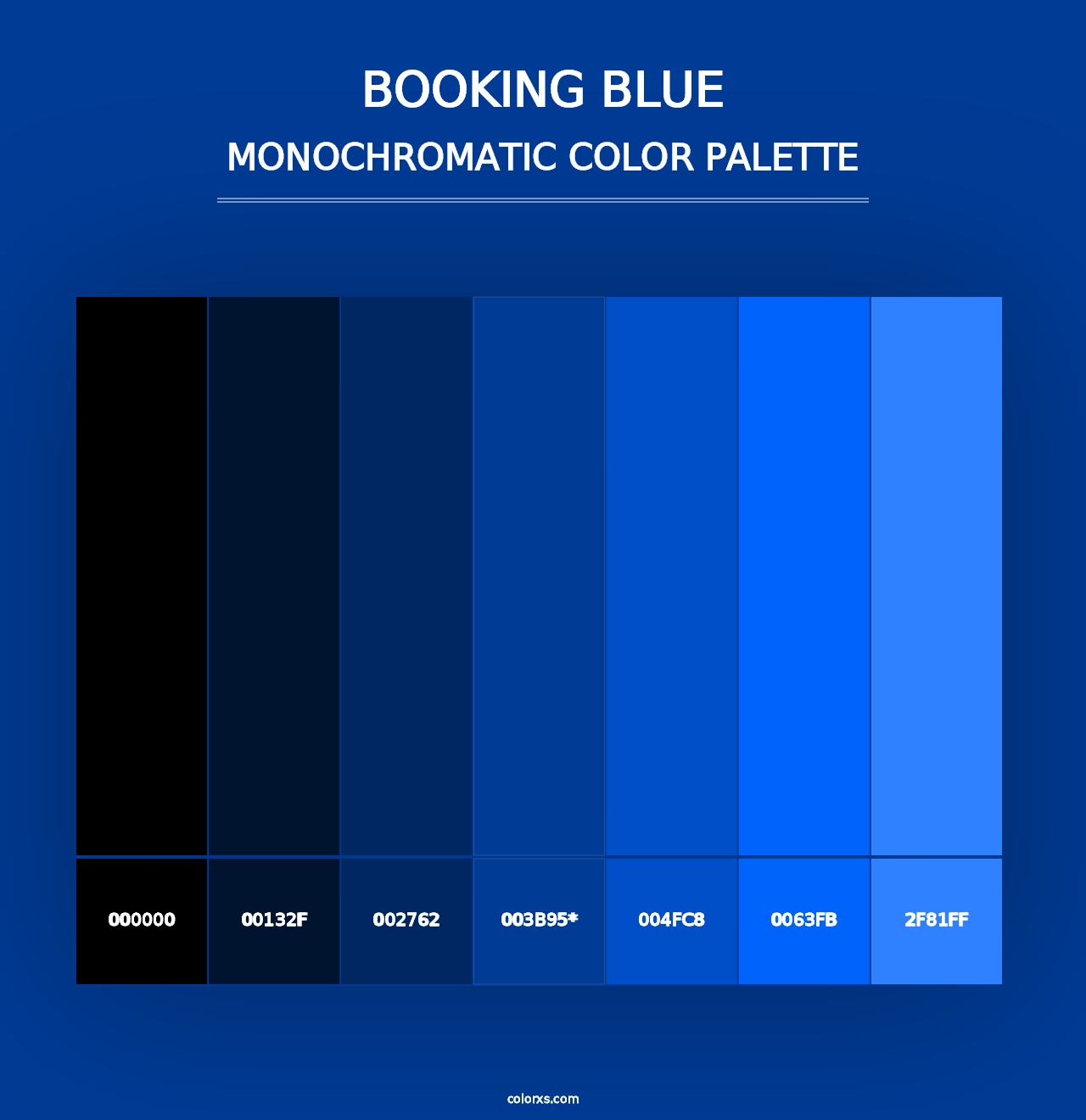 Booking Blue - Monochromatic Color Palette