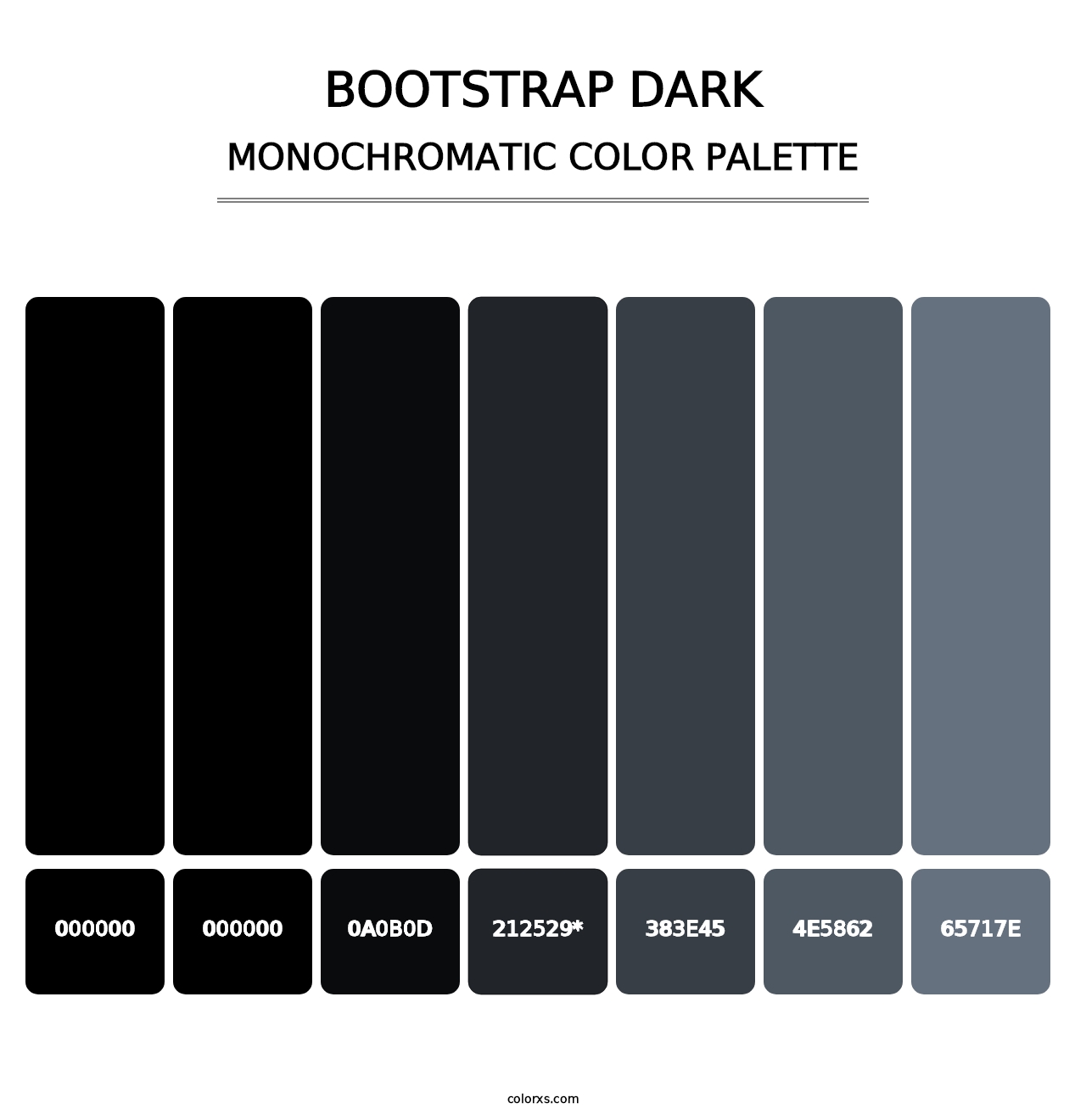 Bootstrap Dark - Monochromatic Color Palette