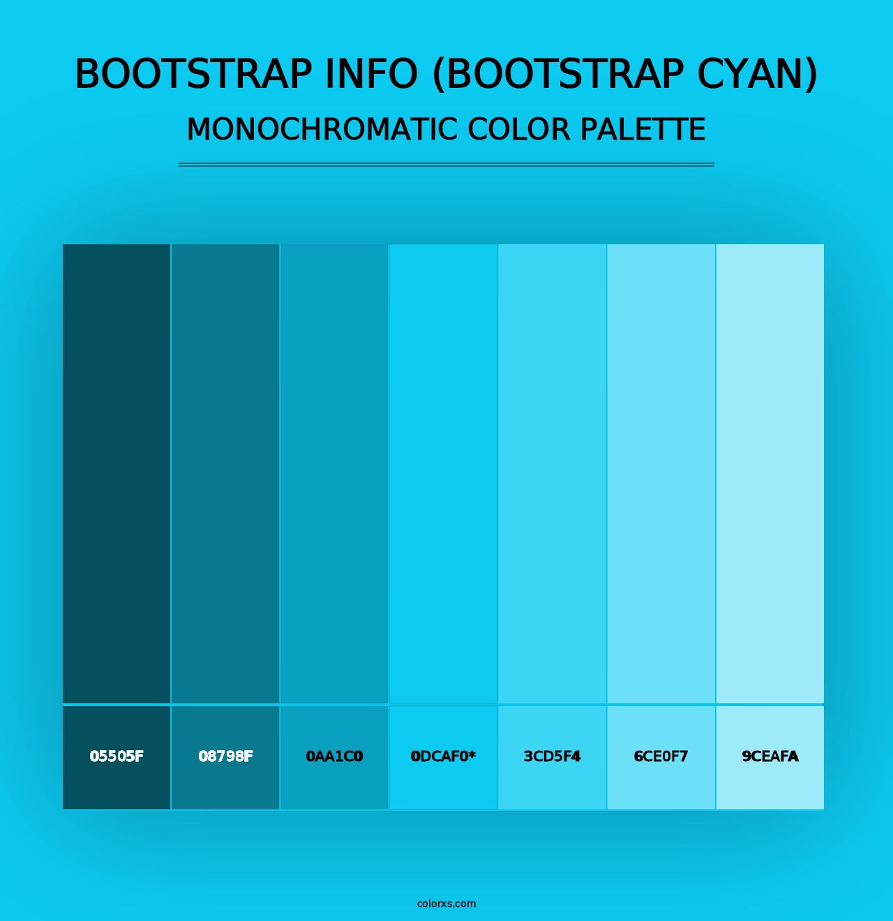 Bootstrap Info (Bootstrap Cyan) - Monochromatic Color Palette