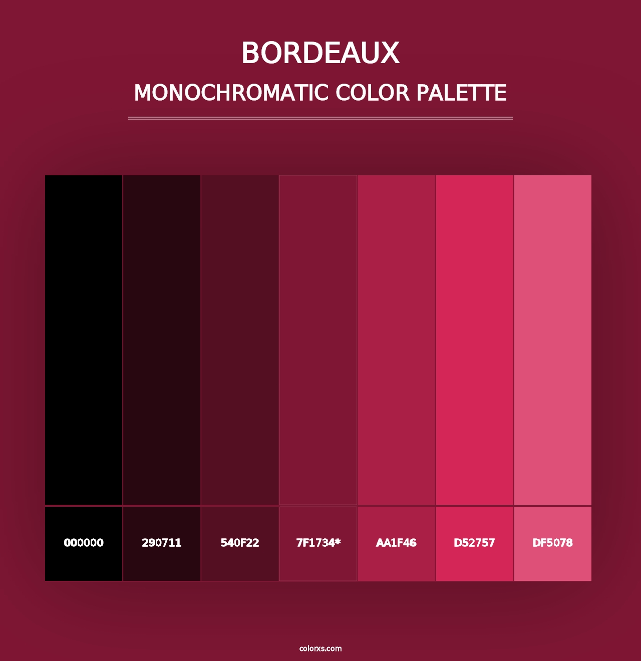 Bordeaux - Monochromatic Color Palette