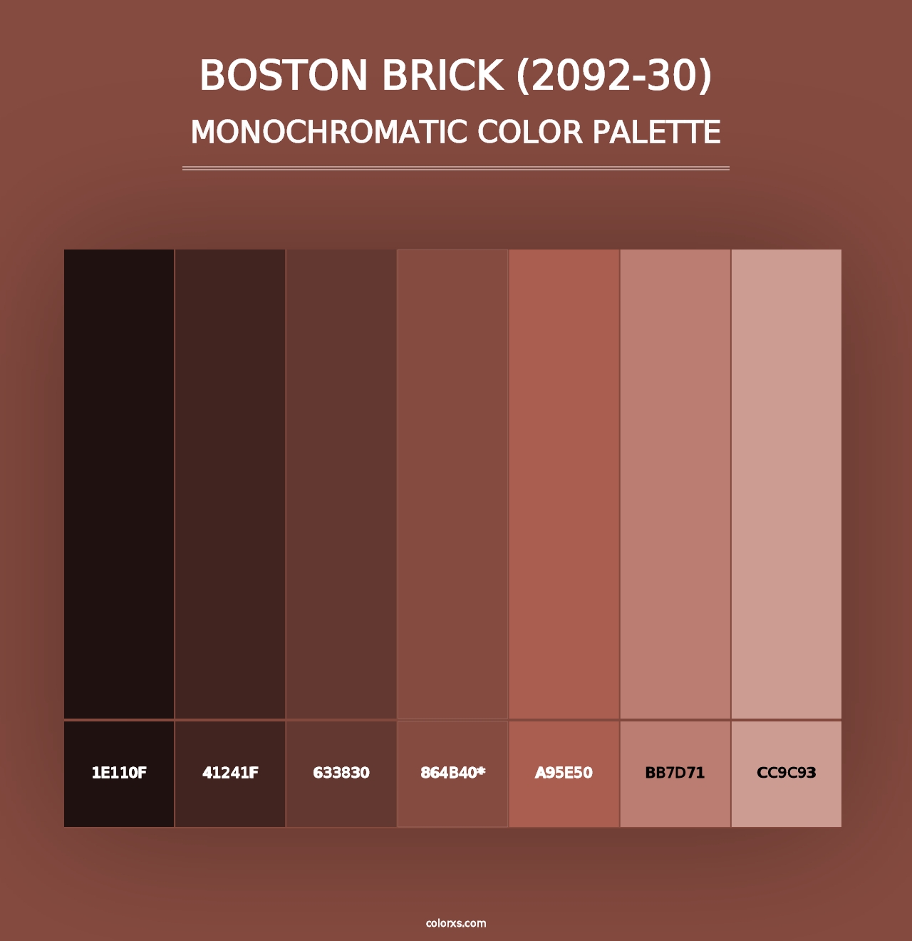 Boston Brick (2092-30) - Monochromatic Color Palette