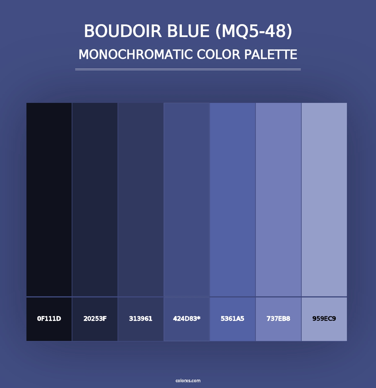 Boudoir Blue (MQ5-48) - Monochromatic Color Palette