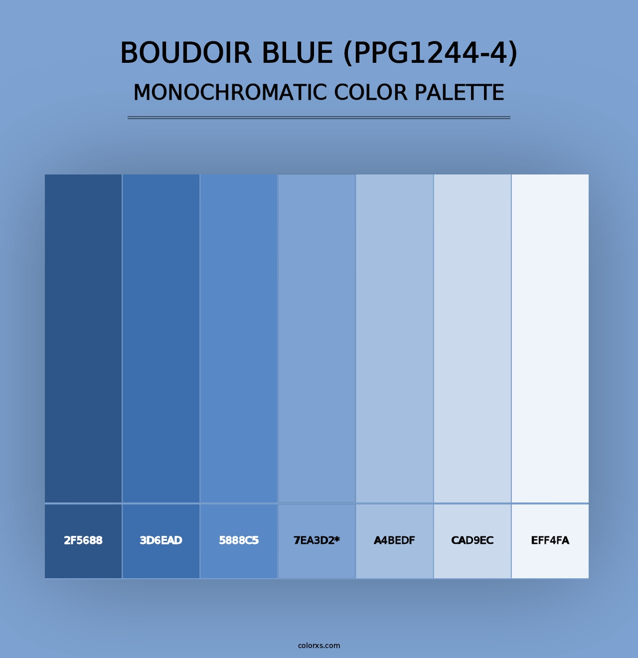 Boudoir Blue (PPG1244-4) - Monochromatic Color Palette