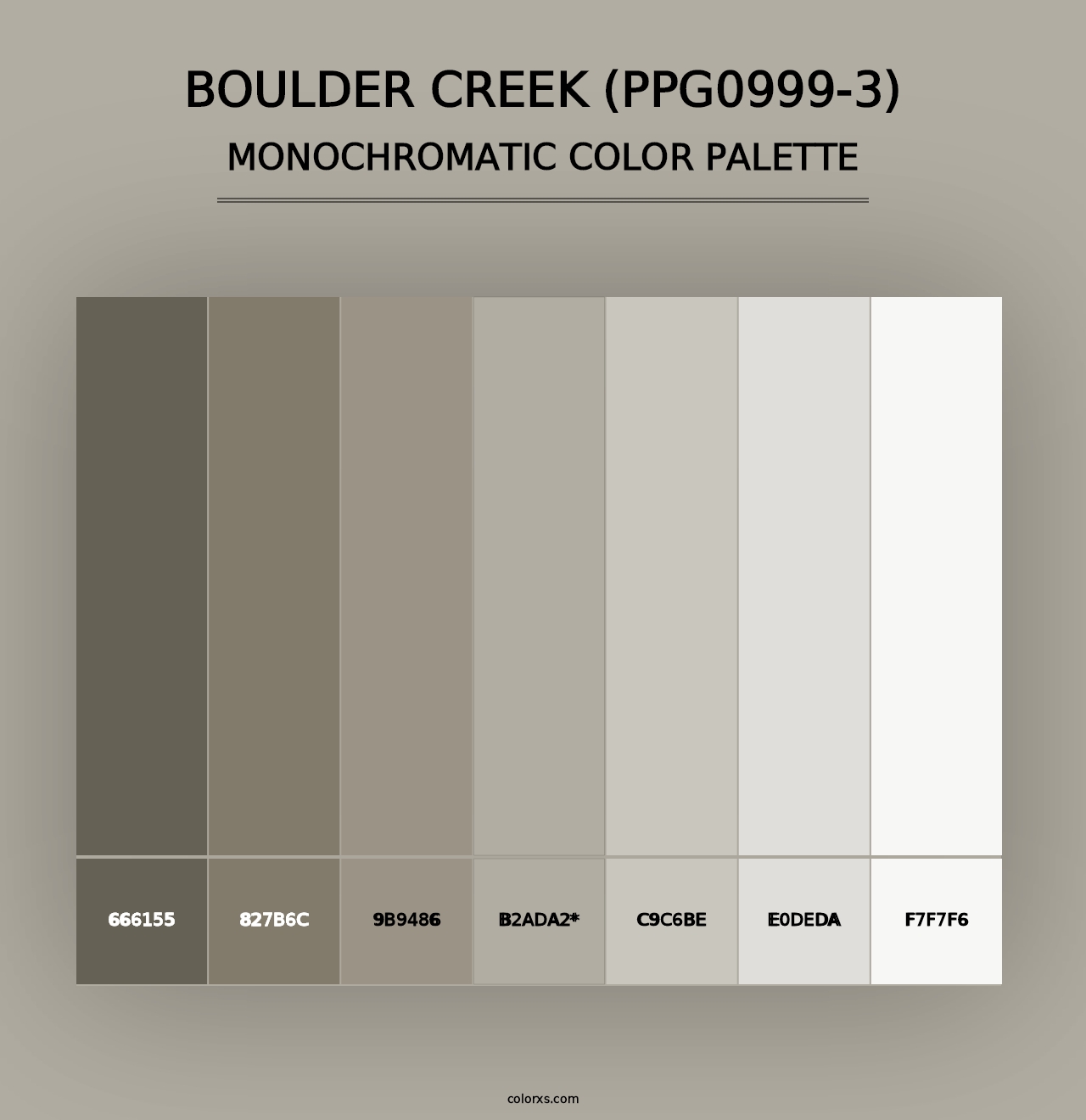 Boulder Creek (PPG0999-3) - Monochromatic Color Palette