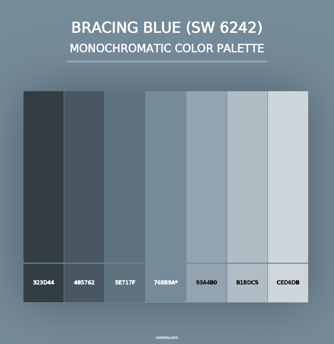 Bracing Blue (SW 6242) - Monochromatic Color Palette