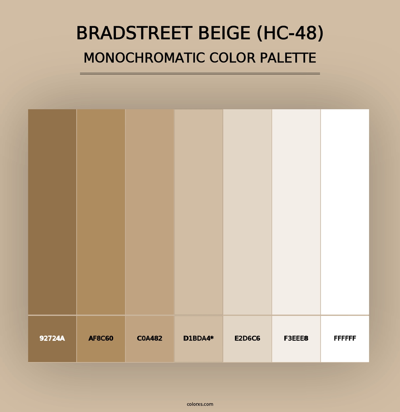 Bradstreet Beige (HC-48) - Monochromatic Color Palette