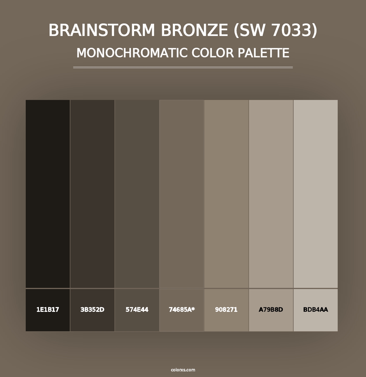 Brainstorm Bronze (SW 7033) - Monochromatic Color Palette