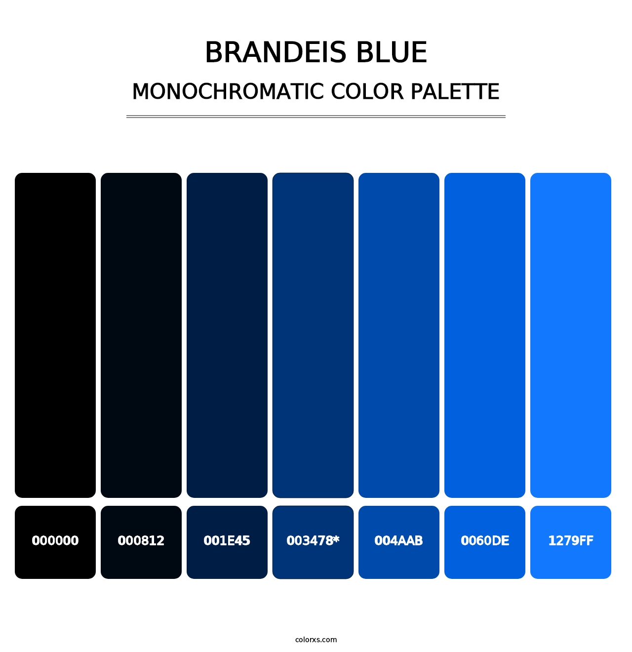 Brandeis Blue - Monochromatic Color Palette