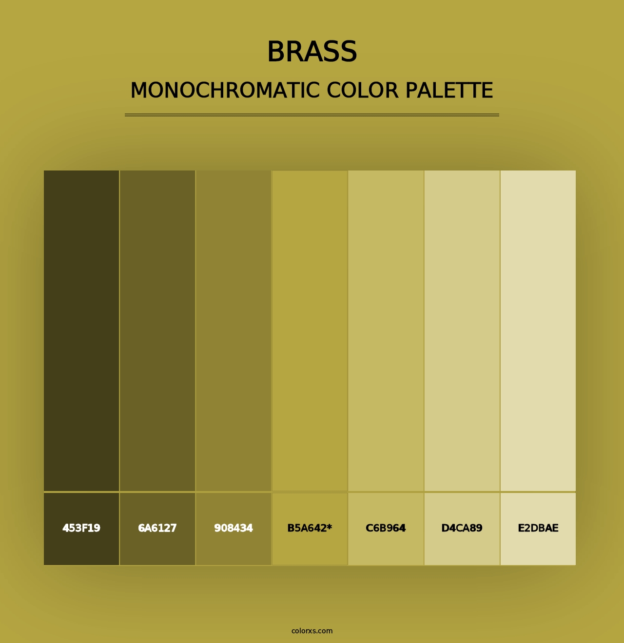 Brass - Monochromatic Color Palette