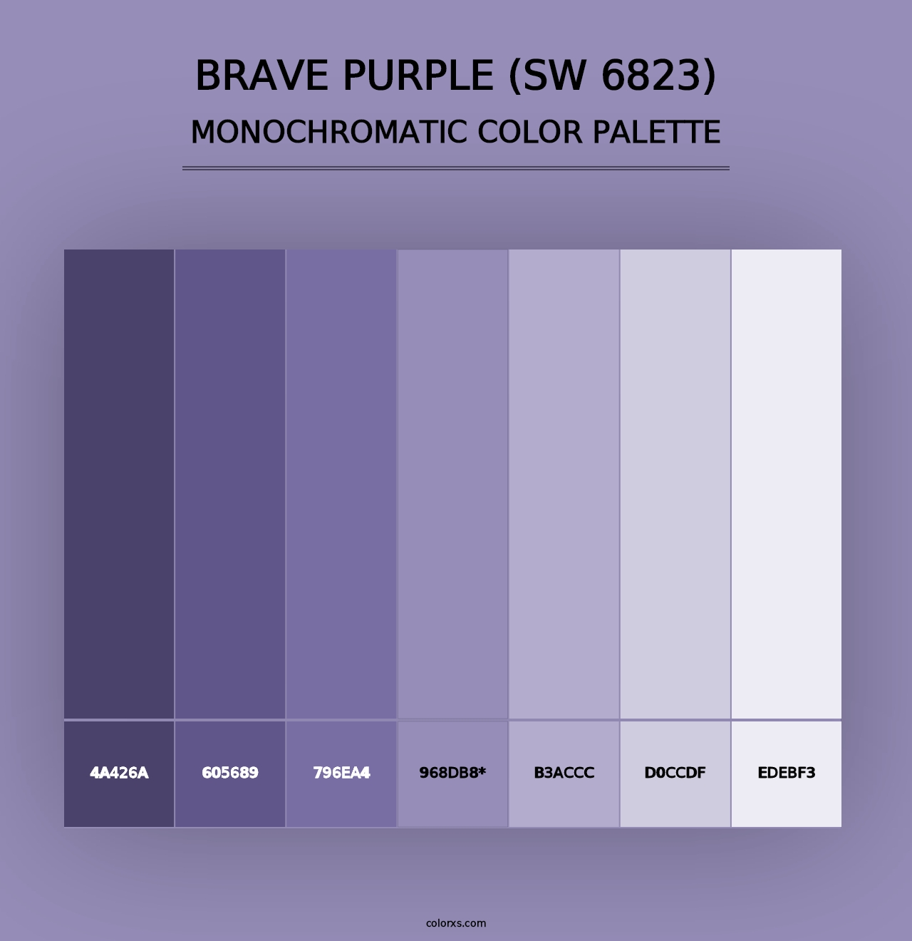 Brave Purple (SW 6823) - Monochromatic Color Palette