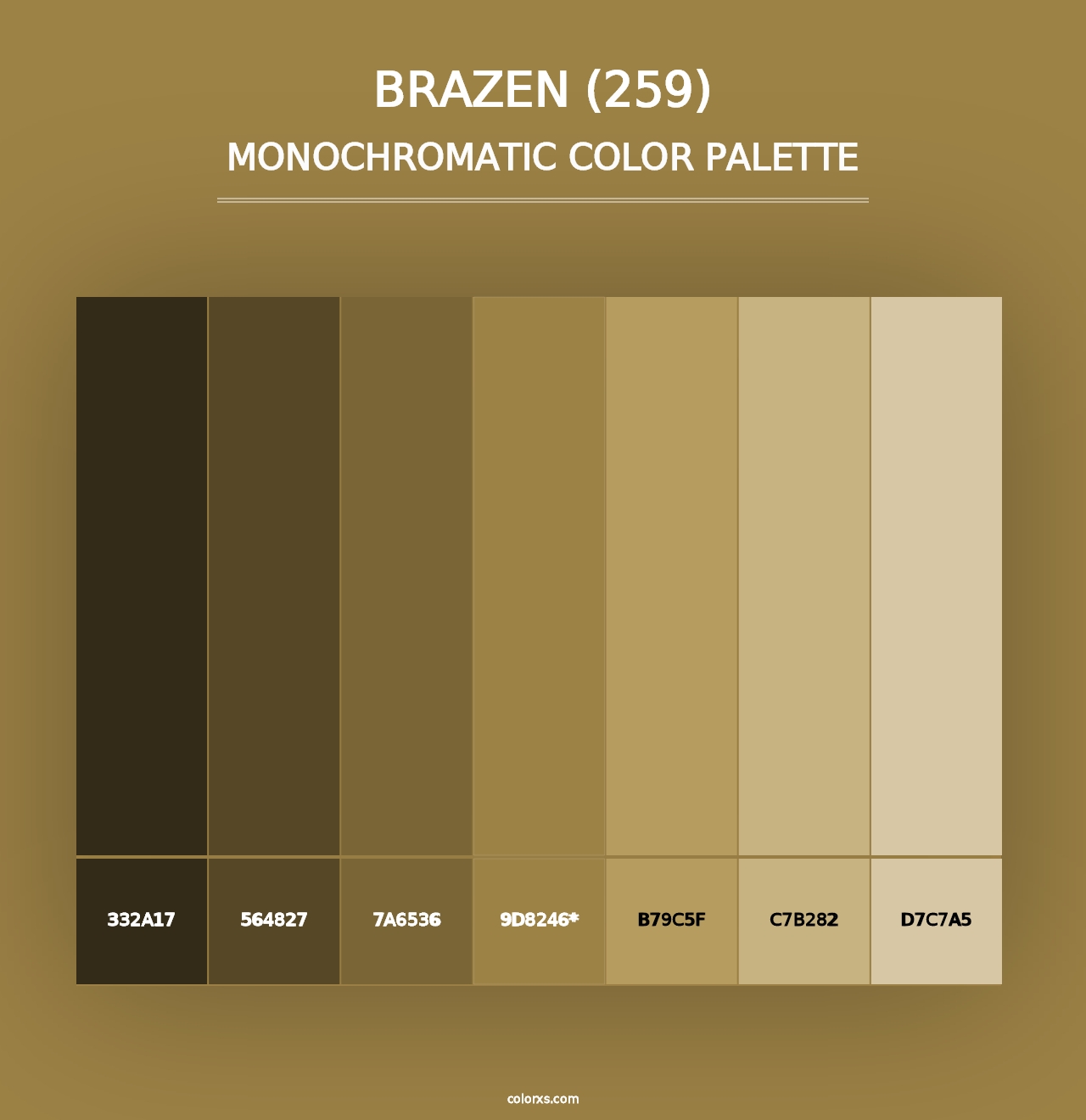 Brazen (259) - Monochromatic Color Palette