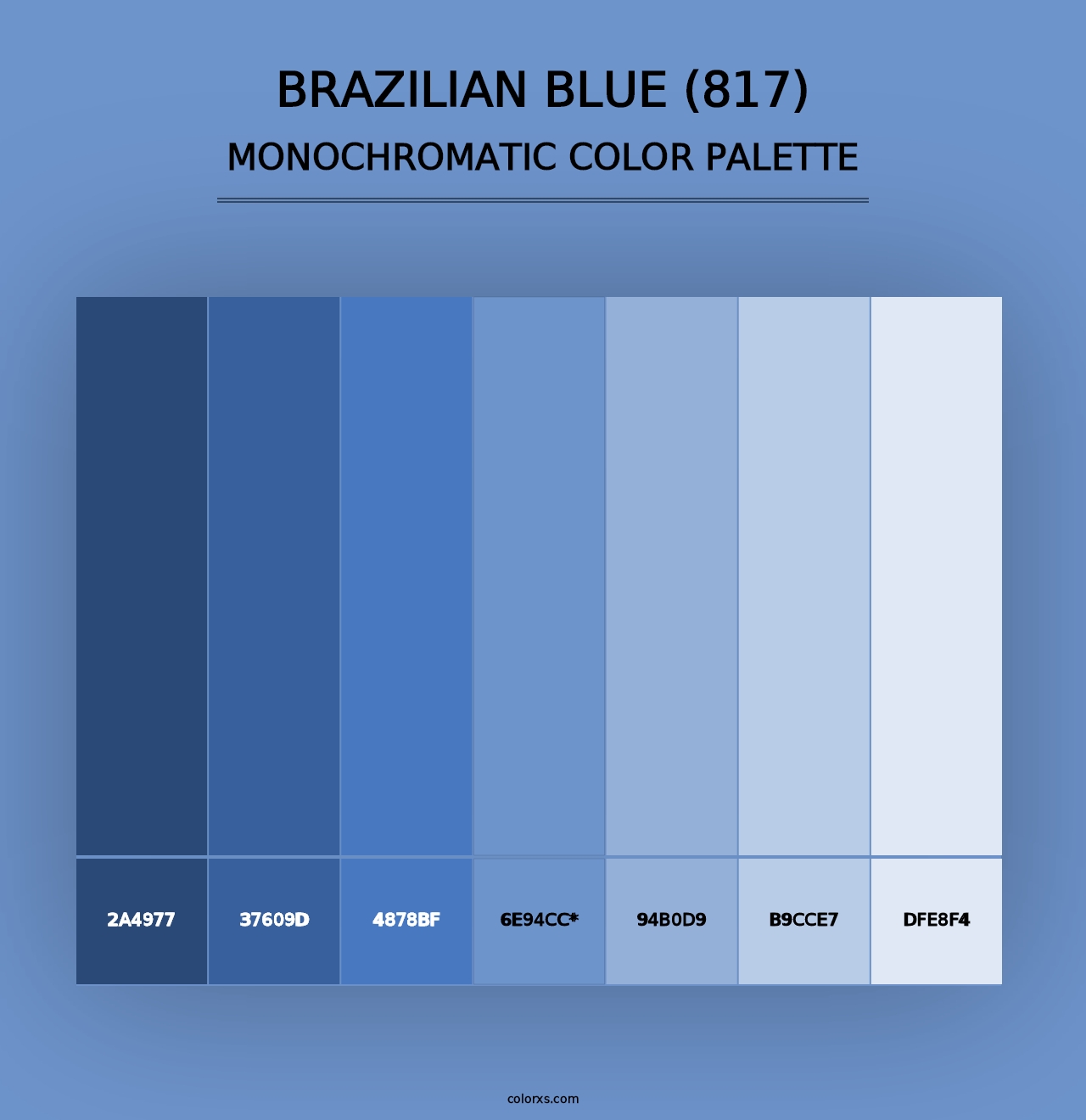 Brazilian Blue (817) - Monochromatic Color Palette