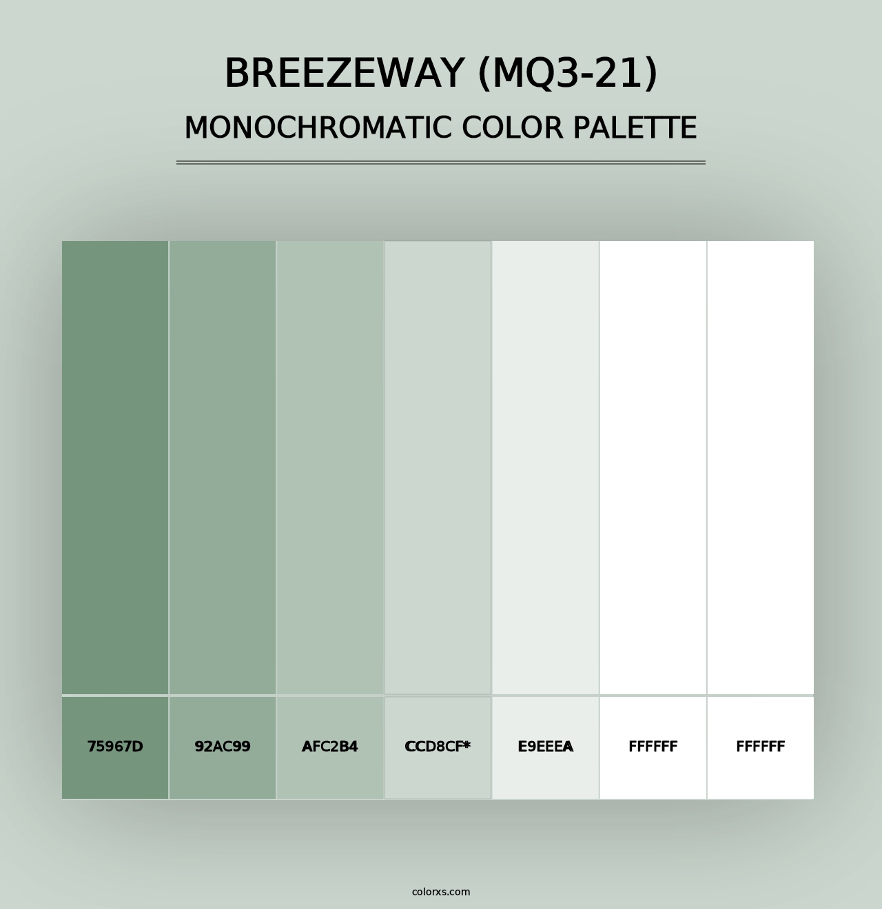 Breezeway (MQ3-21) - Monochromatic Color Palette