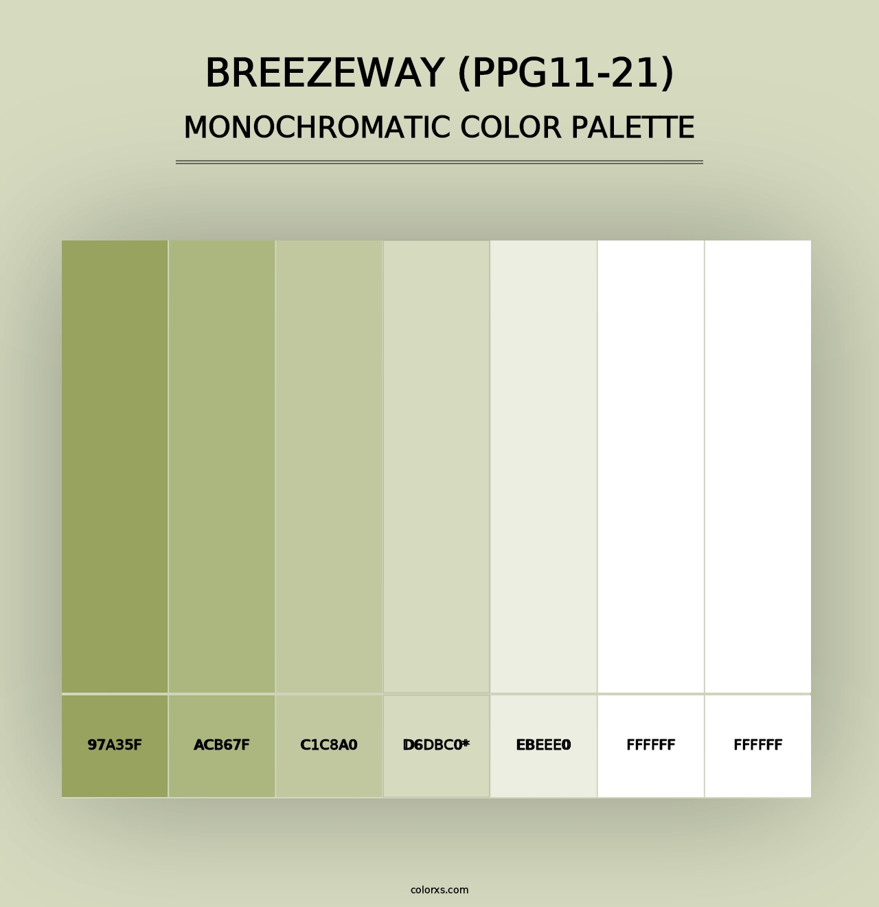 Breezeway (PPG11-21) - Monochromatic Color Palette