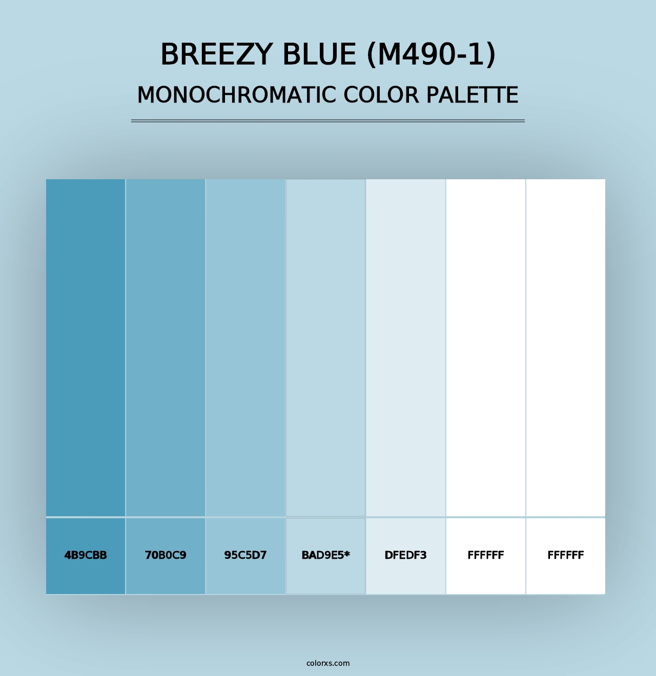 Breezy Blue (M490-1) - Monochromatic Color Palette