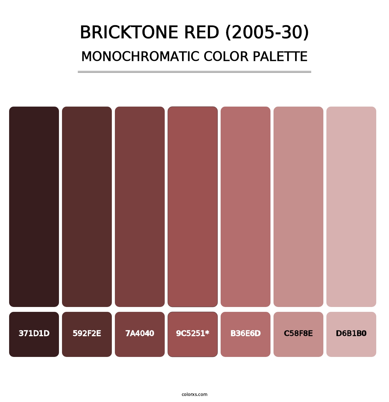 Bricktone Red (2005-30) - Monochromatic Color Palette