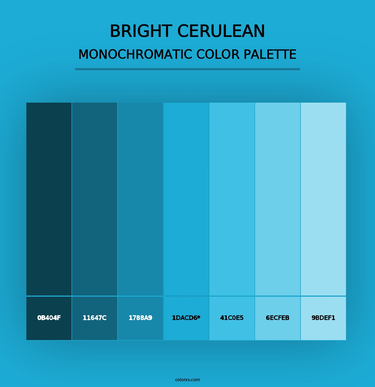 Bright Cerulean - Monochromatic Color Palette