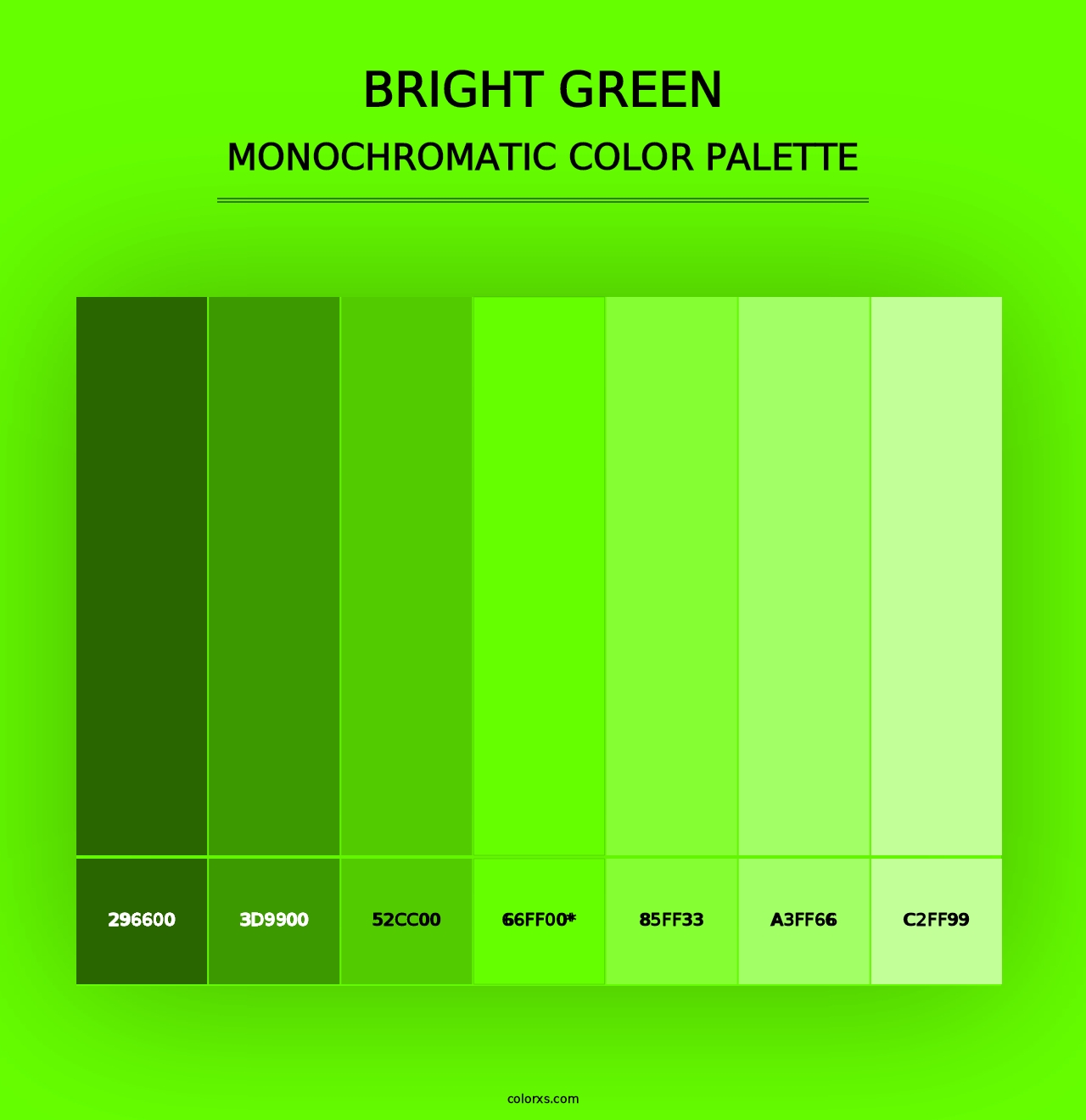 Bright Green - Monochromatic Color Palette