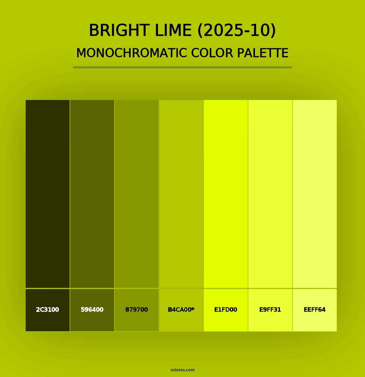 Bright Lime (2025-10) - Monochromatic Color Palette