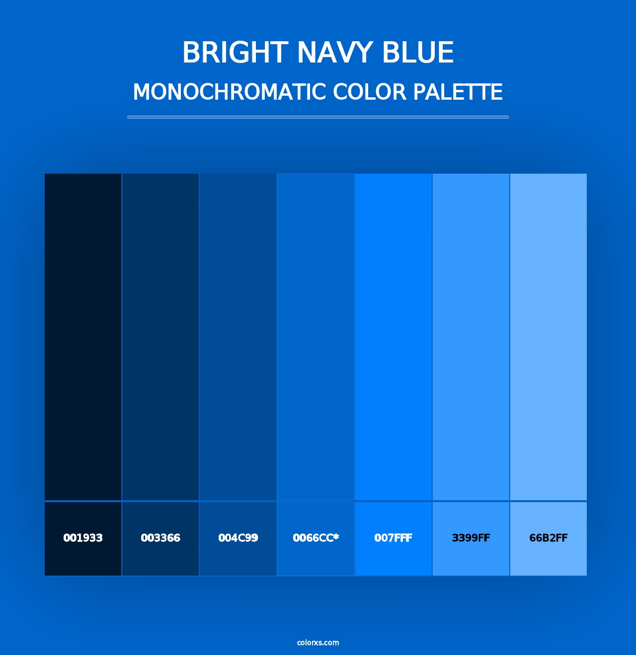 Bright Navy Blue - Monochromatic Color Palette