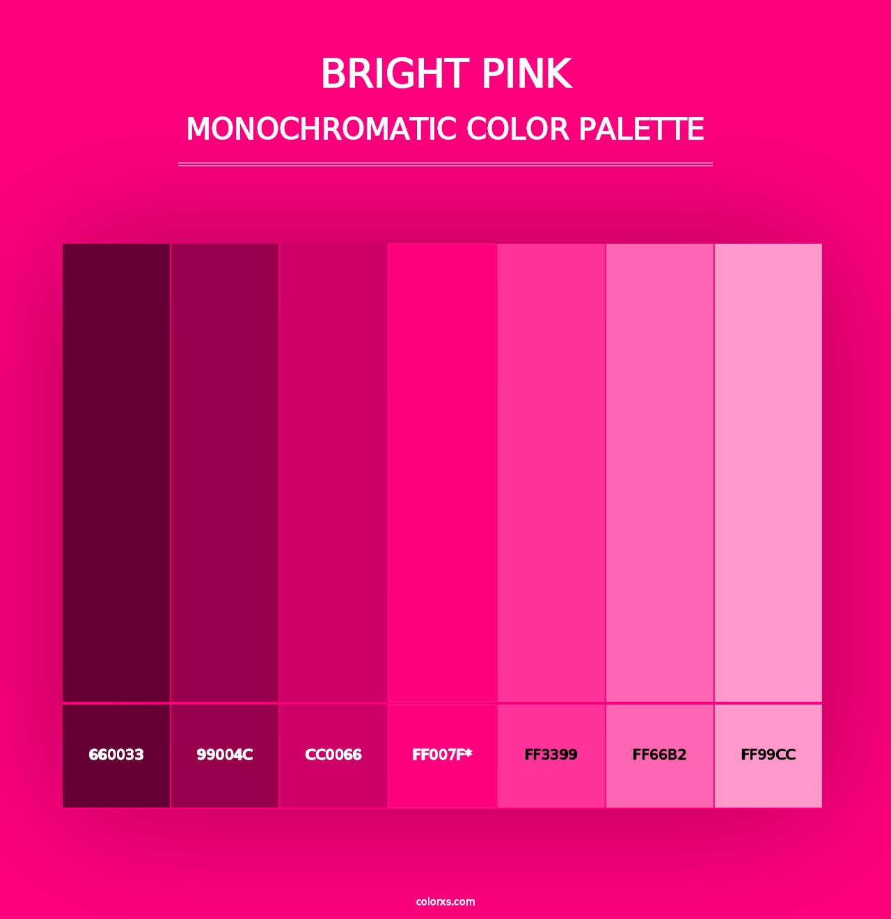 Bright Pink - Monochromatic Color Palette