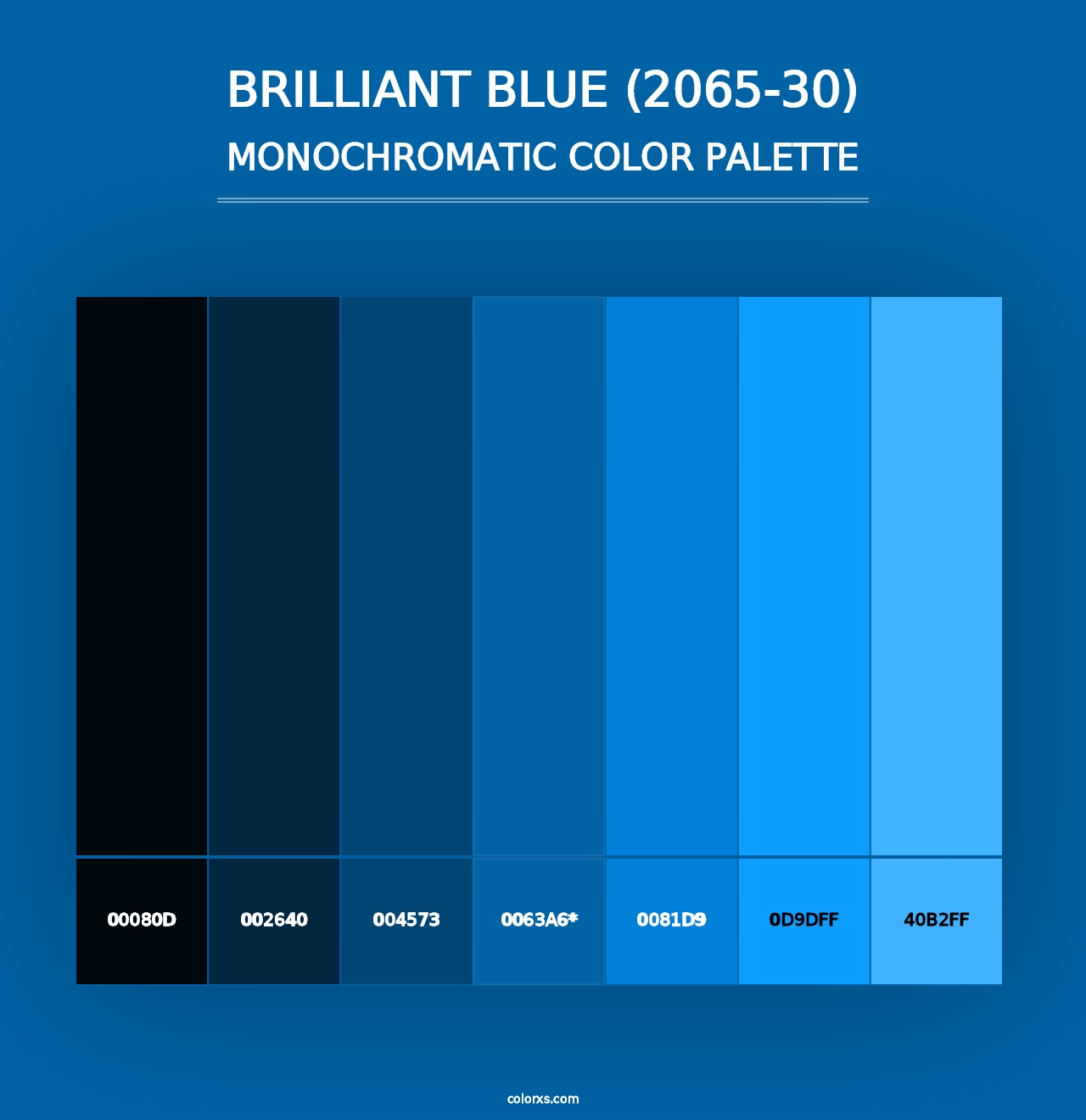 Brilliant Blue (2065-30) - Monochromatic Color Palette