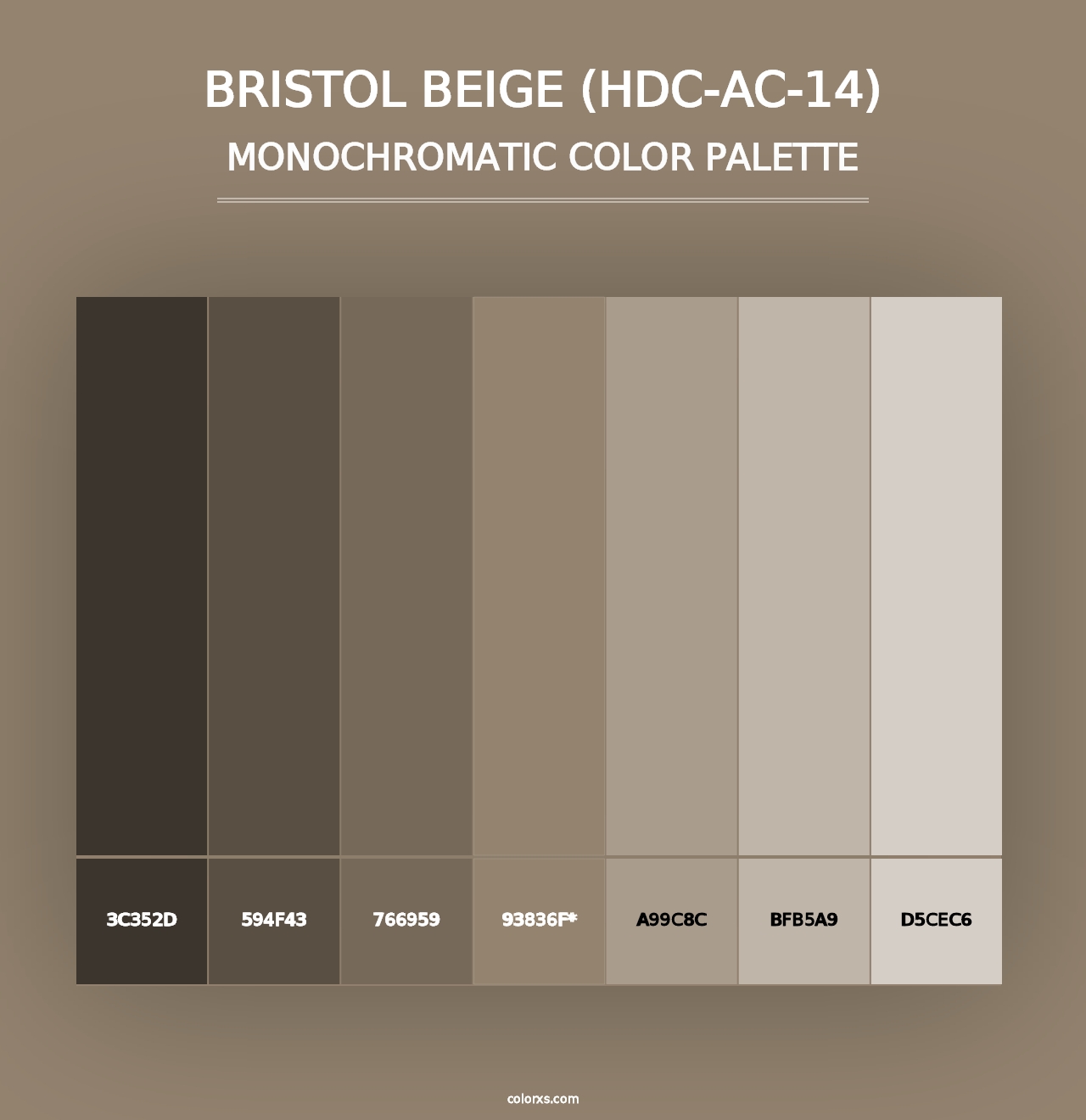 Bristol Beige (HDC-AC-14) - Monochromatic Color Palette