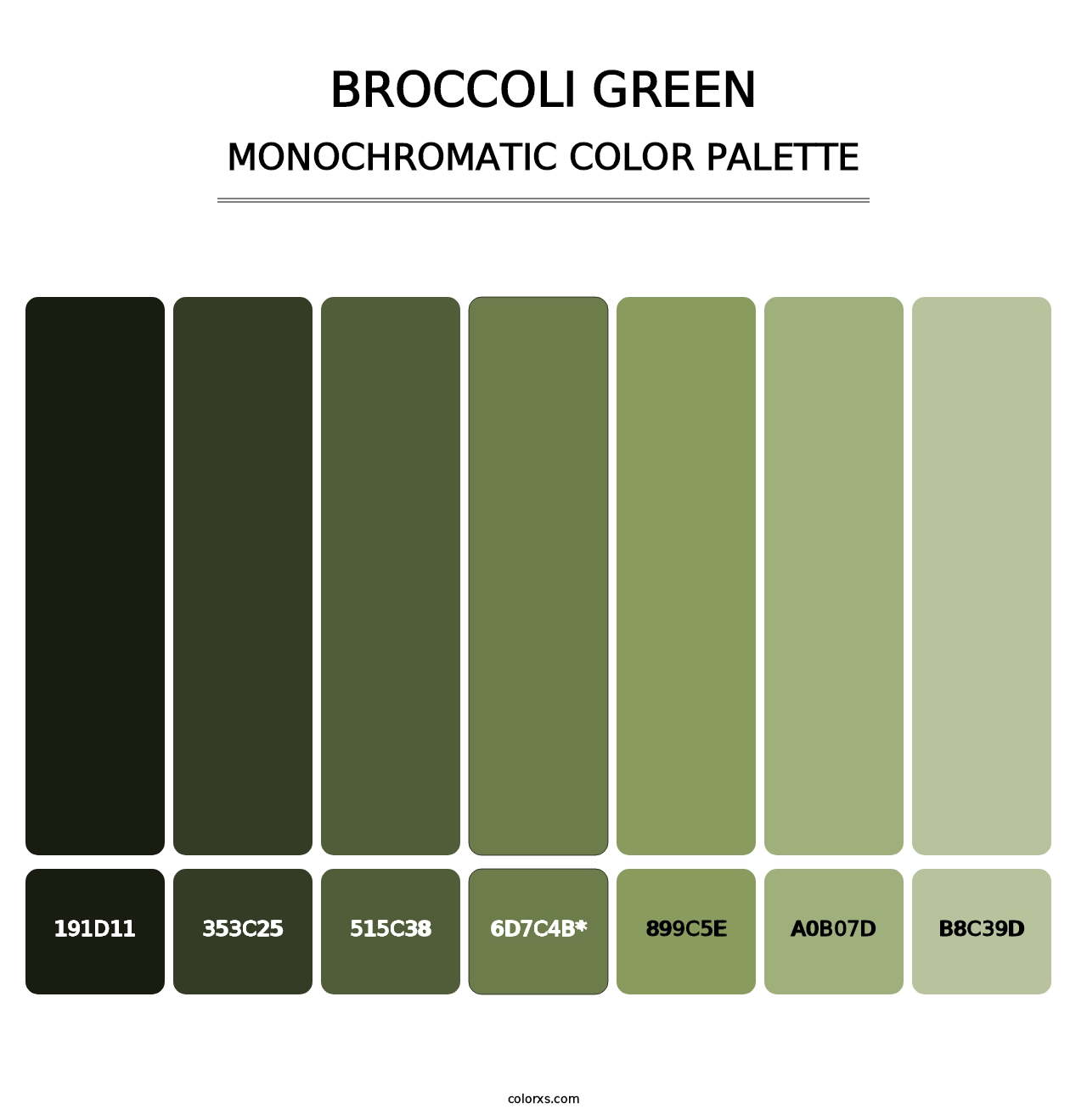 Broccoli Green - Monochromatic Color Palette