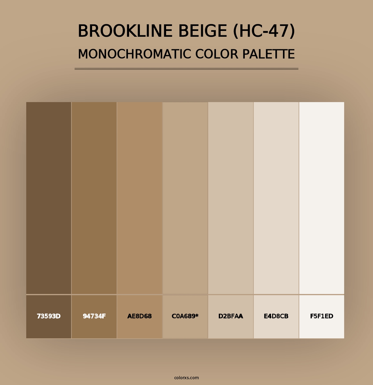 Brookline Beige (HC-47) - Monochromatic Color Palette