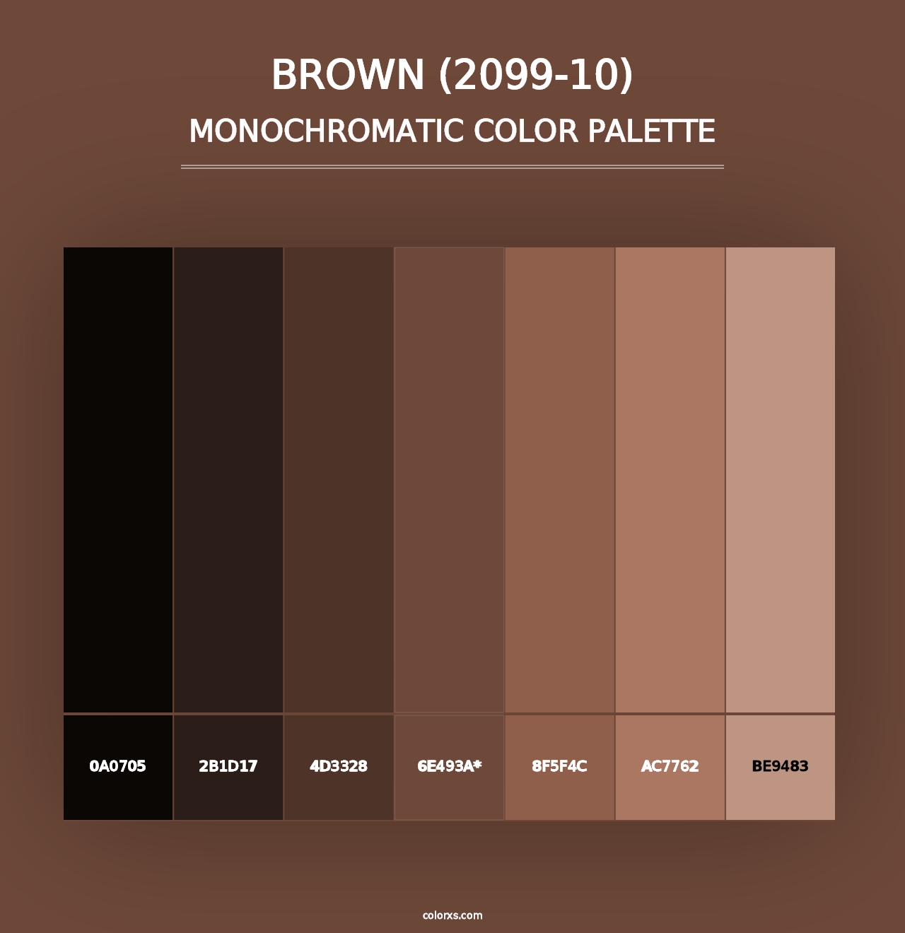 Brown (2099-10) - Monochromatic Color Palette