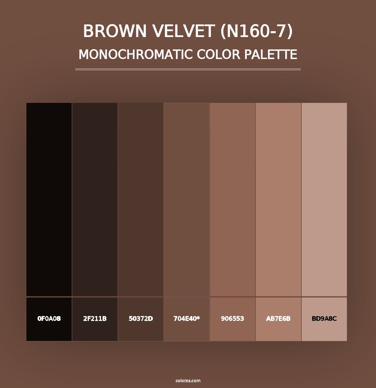 Brown Velvet (N160-7) - Monochromatic Color Palette