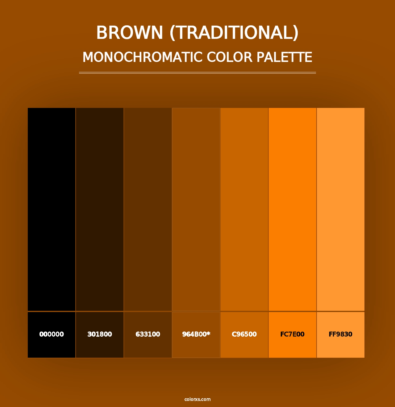 Brown (Traditional) - Monochromatic Color Palette