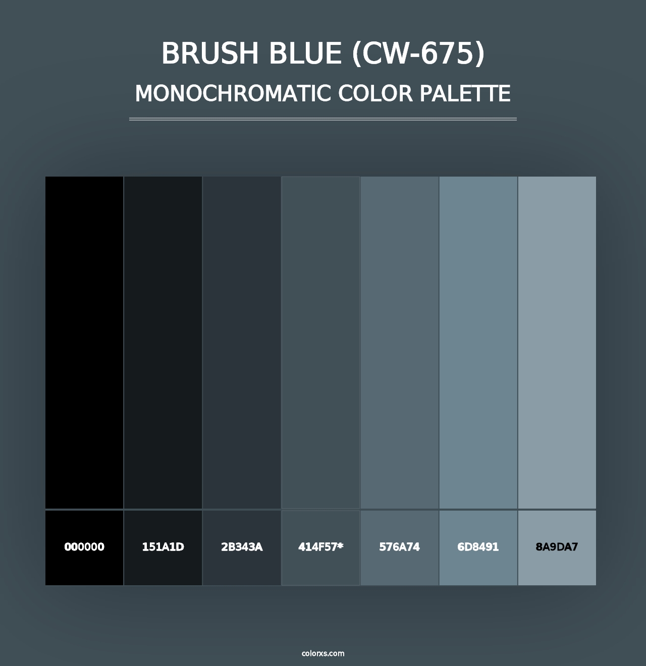 Brush Blue (CW-675) - Monochromatic Color Palette