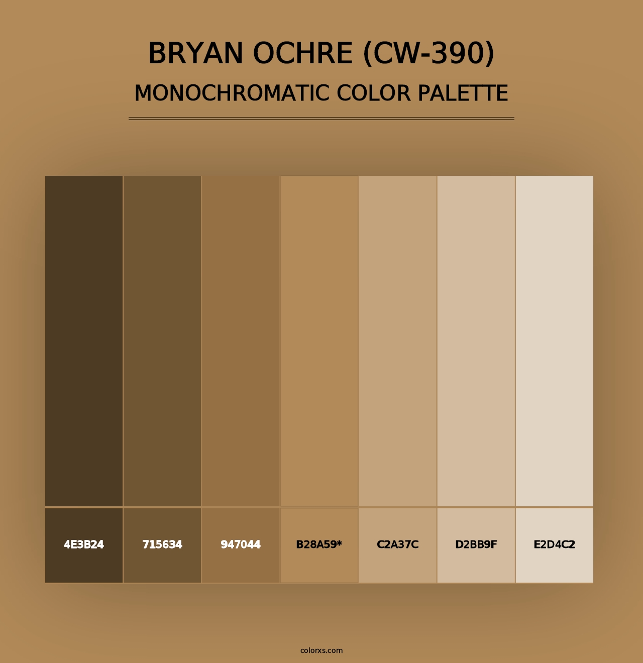 Bryan Ochre (CW-390) - Monochromatic Color Palette