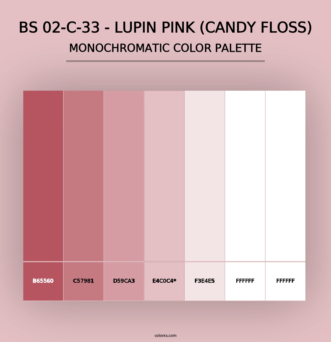 BS 02-C-33 - Lupin Pink (Candy Floss) - Monochromatic Color Palette