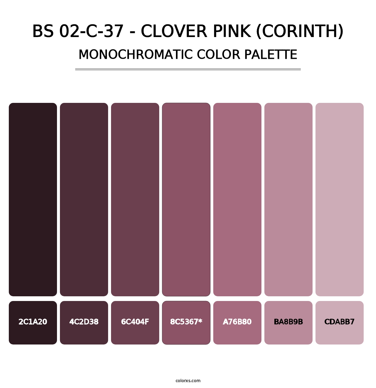 BS 02-C-37 - Clover Pink (Corinth) - Monochromatic Color Palette