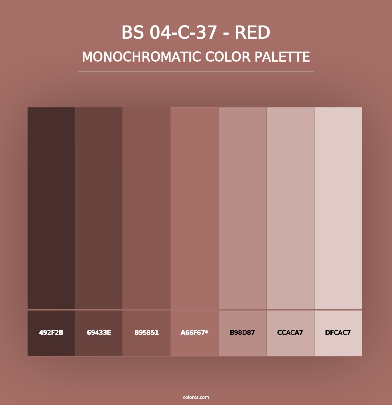 BS 04-C-37 - Red - Monochromatic Color Palette