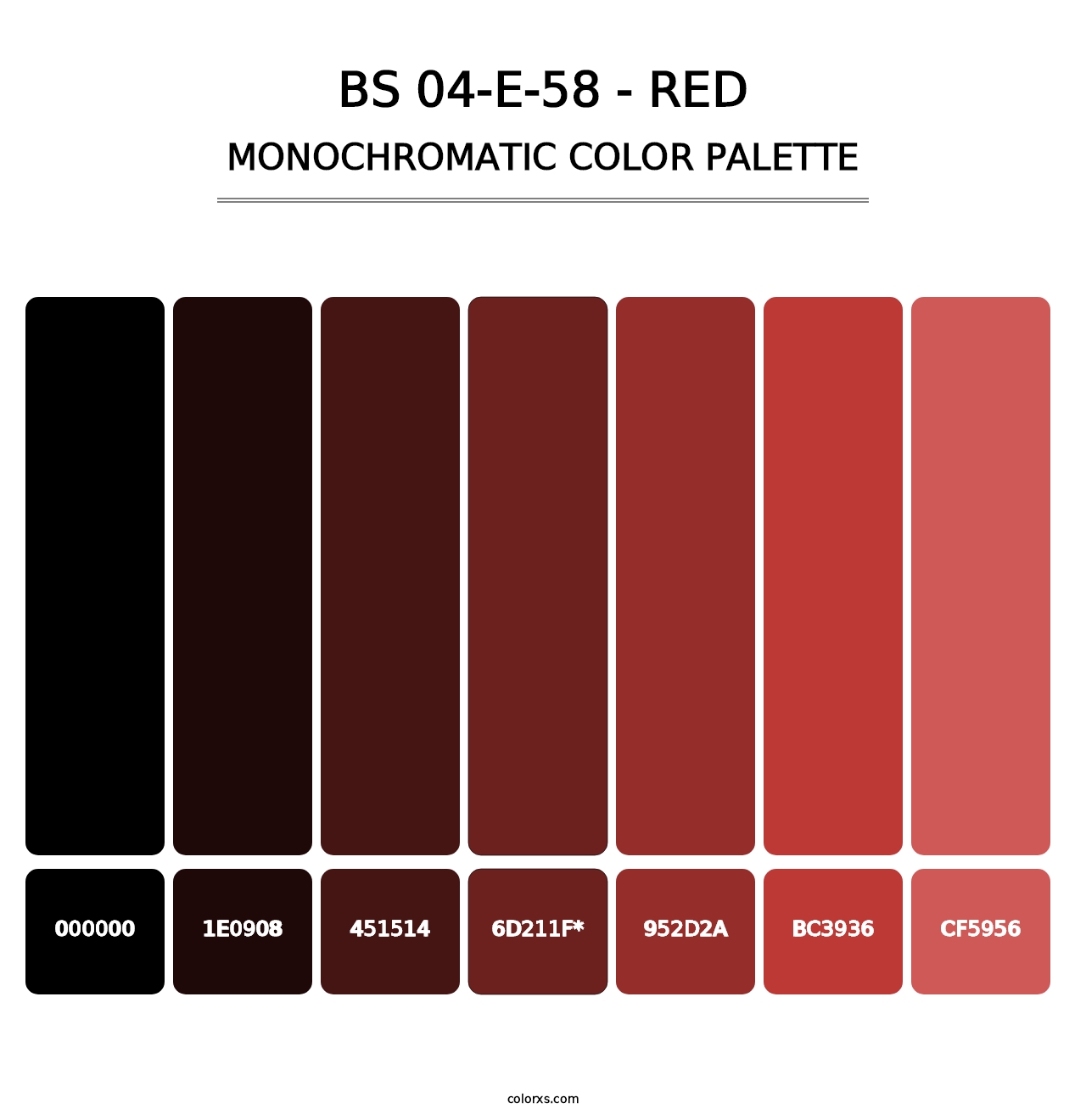 BS 04-E-58 - Red - Monochromatic Color Palette