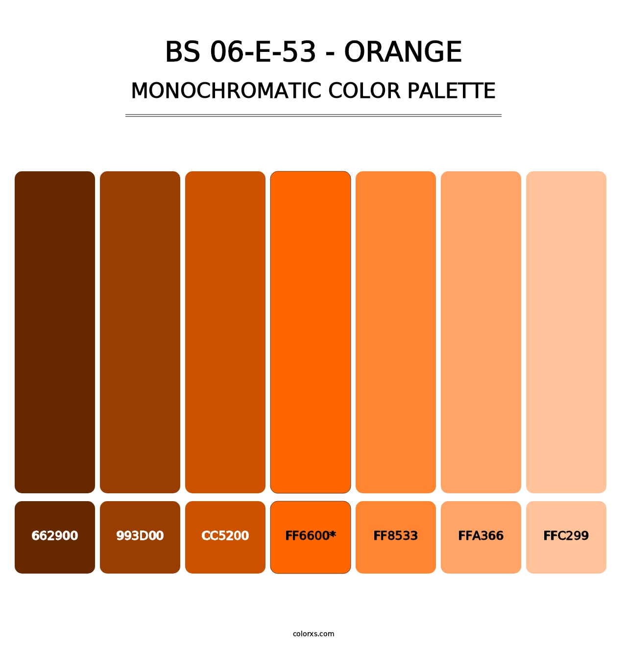 BS 06-E-53 - Orange - Monochromatic Color Palette