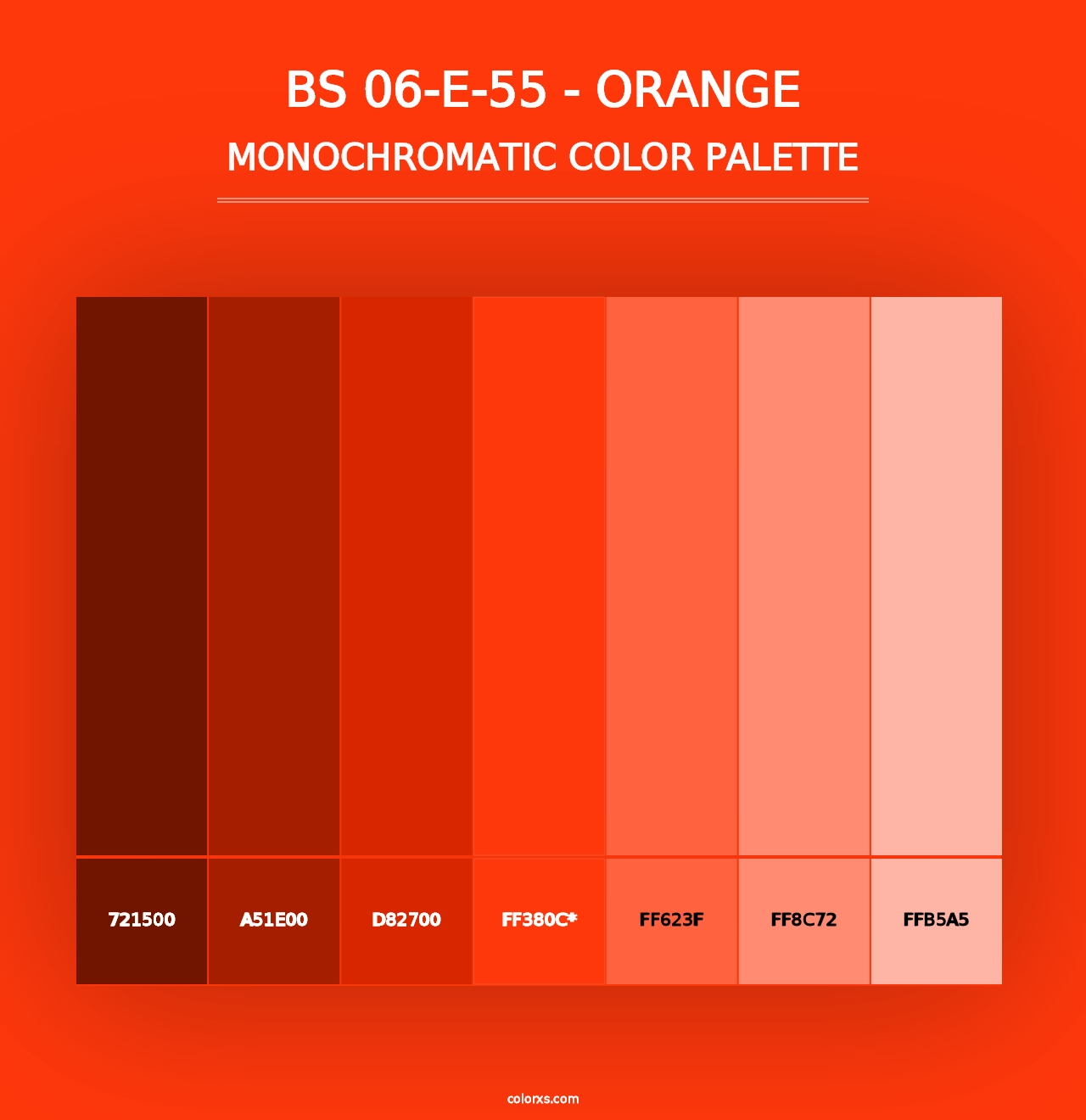 BS 06-E-55 - Orange - Monochromatic Color Palette