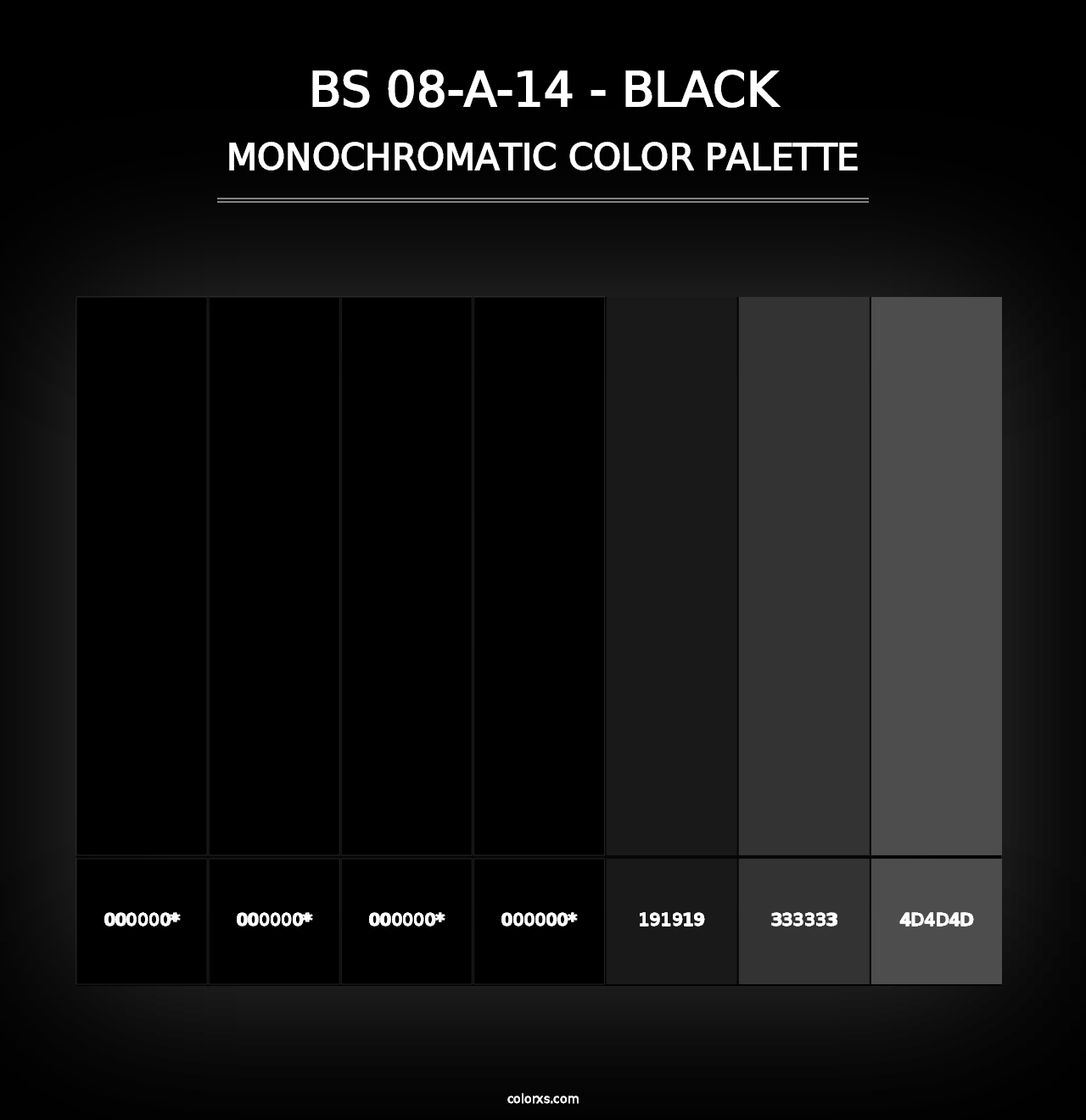 BS 08-A-14 - Black - Monochromatic Color Palette