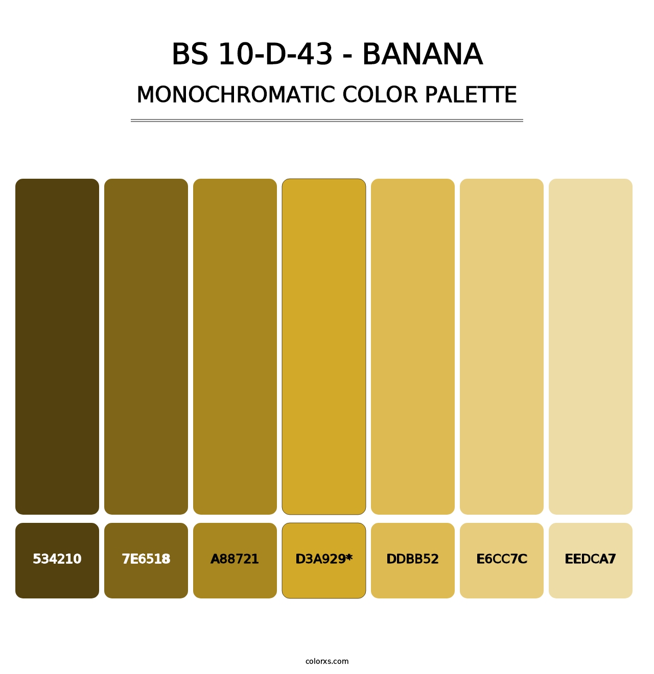 BS 10-D-43 - Banana - Monochromatic Color Palette