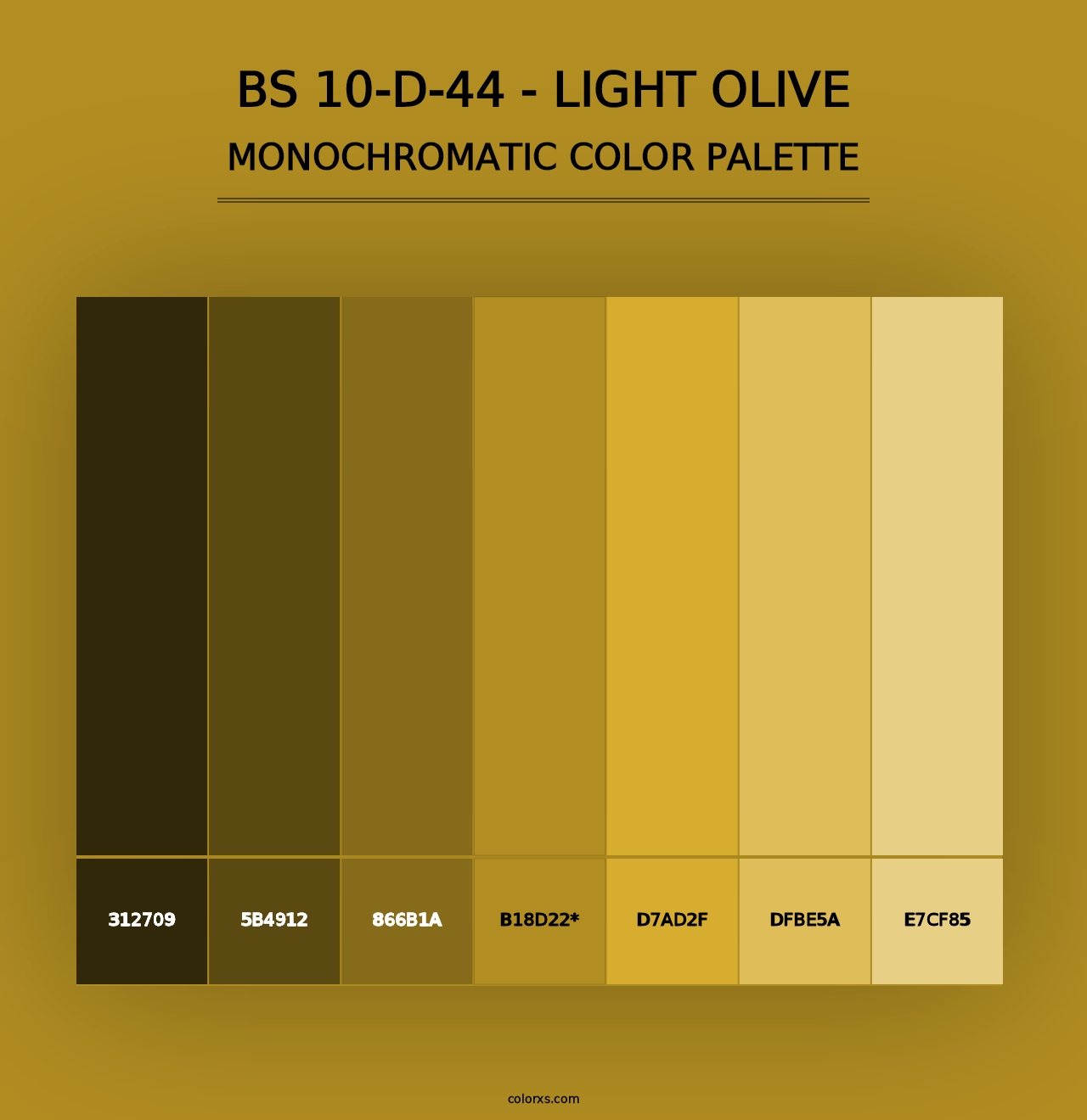 BS 10-D-44 - Light Olive - Monochromatic Color Palette